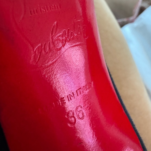 Christian Louboutin Black Suede Ankle Boots with Side Zipper - Picture 4 of 8